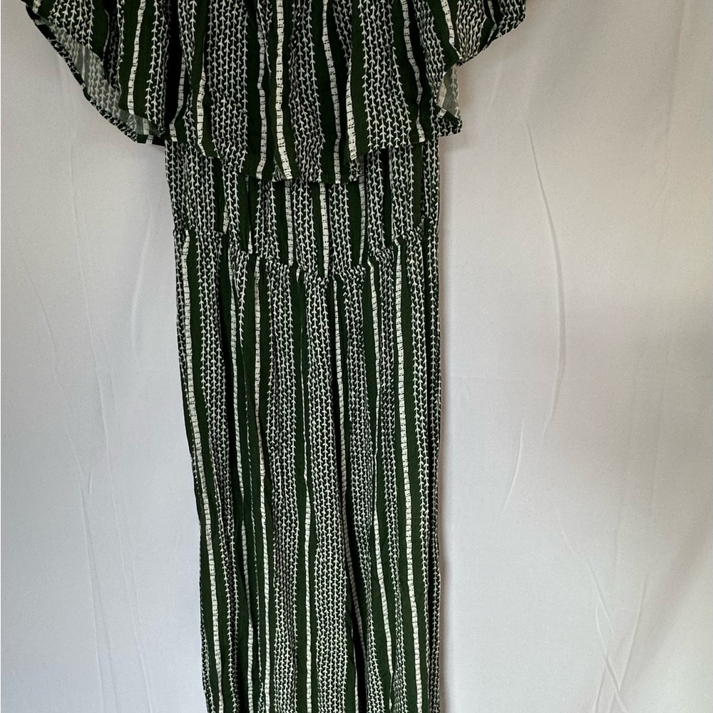 Sage Striped Jumpsuit